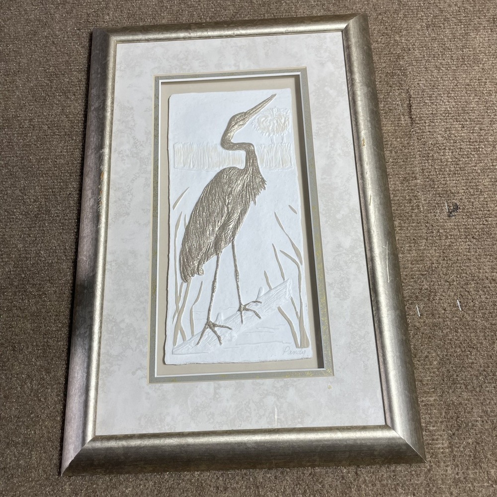 Lori Kiplinger Pandy 'PANDY' AP Cast Paper Bas Relief Signed Framed 18"x12"